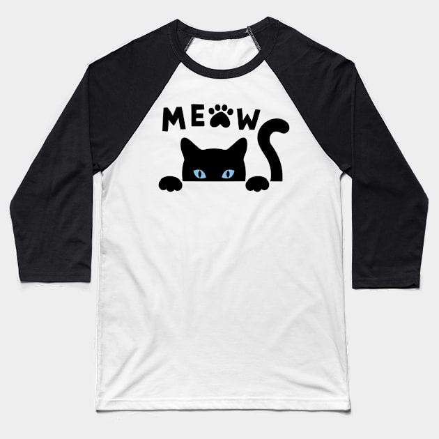 Meaw Baseball T-Shirt by tubiela's